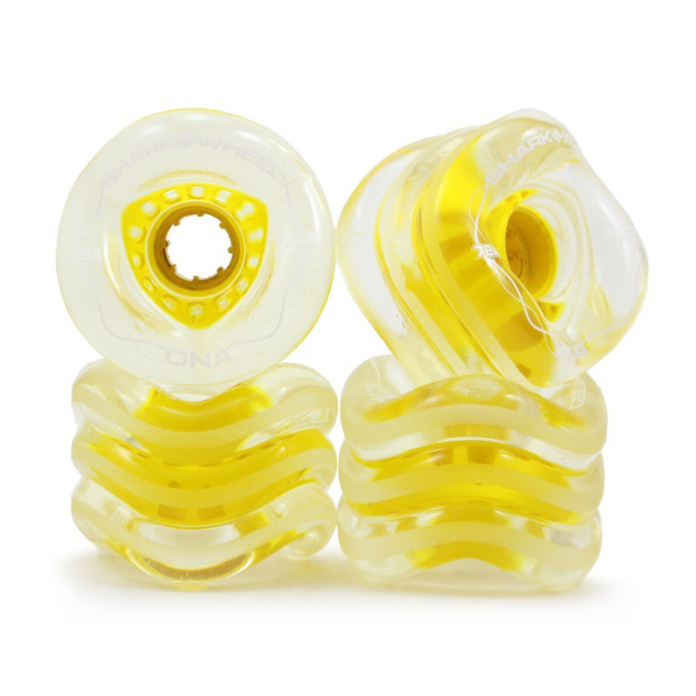 Shark Wheel - DNA Formula - 72mm Skateboard Wheels - Clear with Yellow Hub